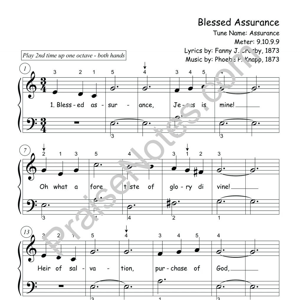 Blessed Assurance Beginner Praisenotes - 