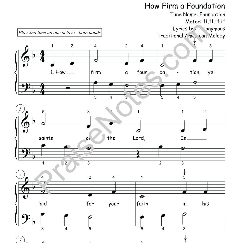 How Firm a Foundation - Beginner, Easter - PraiseNotes