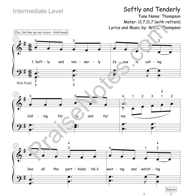 softly-and-tenderly-intermediate-praisenotes