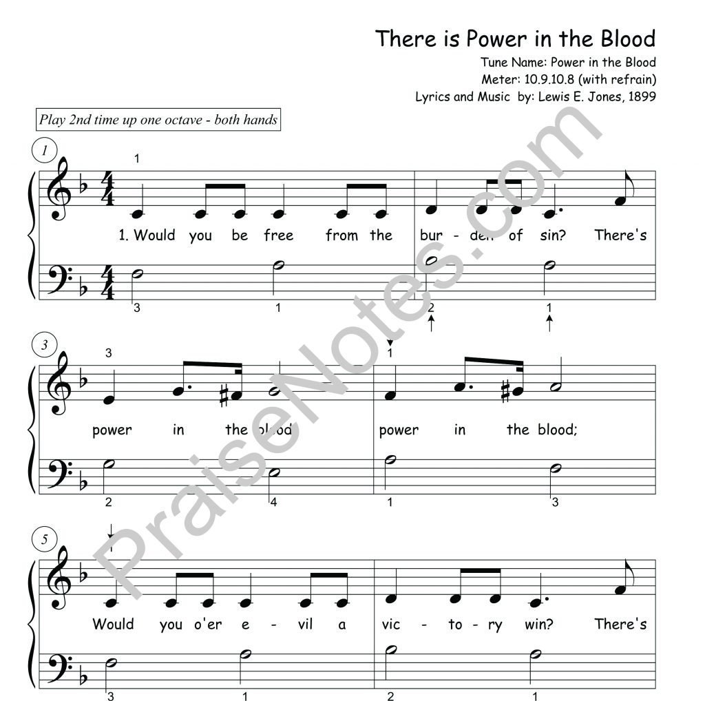 There is Power in the Blood - Beginner, Easter - PraiseNotes