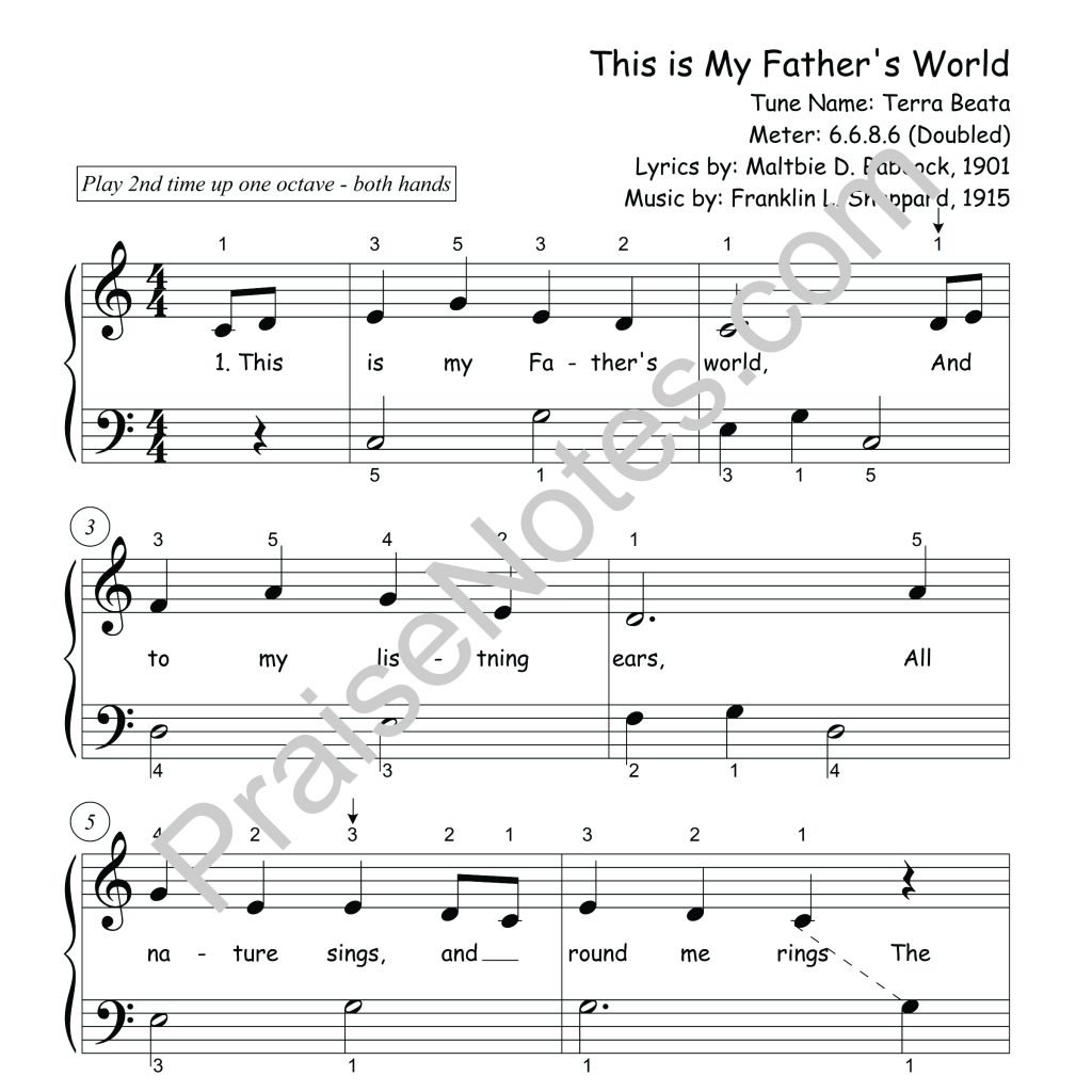 This Is My Father's World - Beginner - PraiseNotes